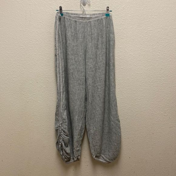 cut loose Pants & Jumpsuits Cut Loose Linen Blend Ruched Leg Pull